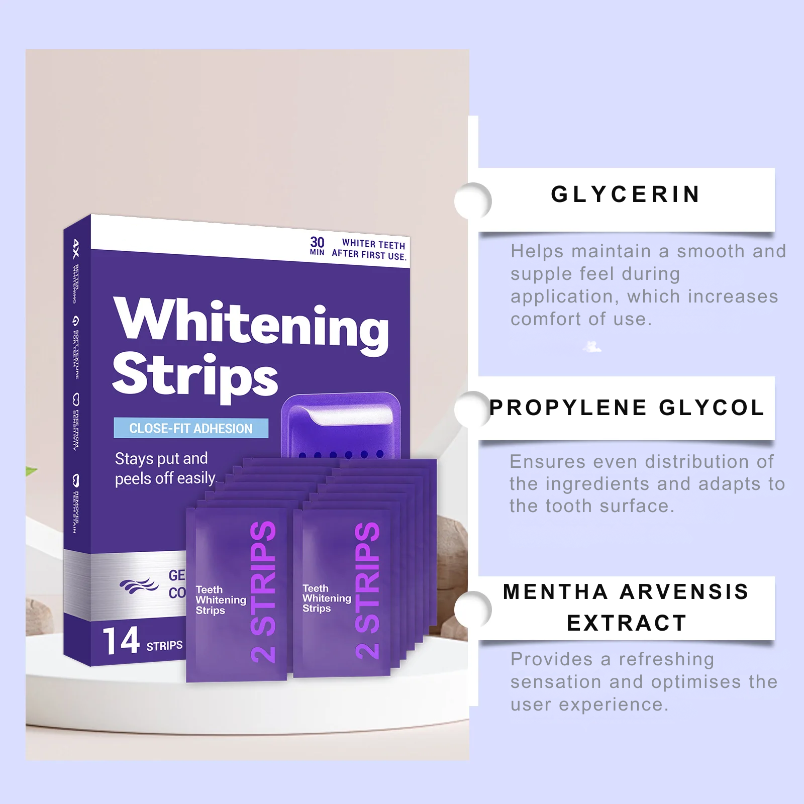 Purple Teeth Whitening Strips