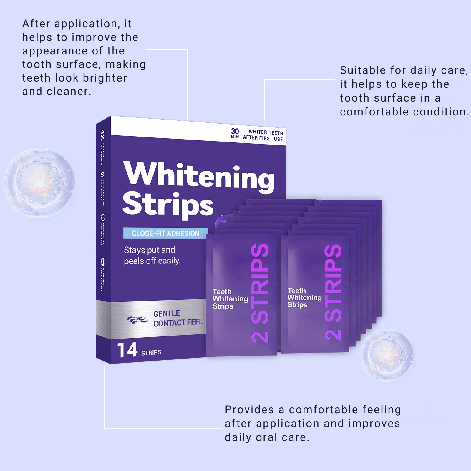 Purple Teeth Whitening Strips